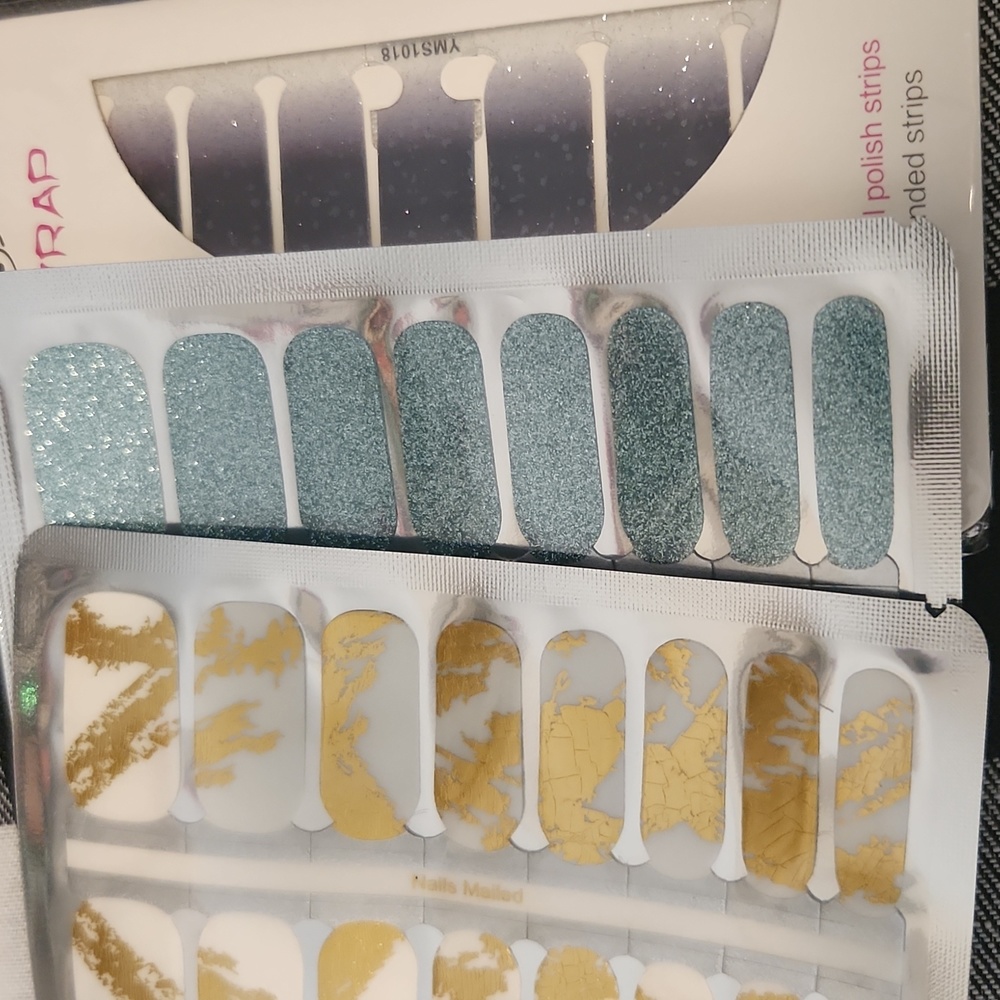 glitter mettalic nail wrap 3 pack